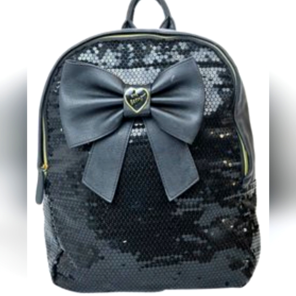 NWOT Betsey Johnson | Bow Sequined Large Backpack